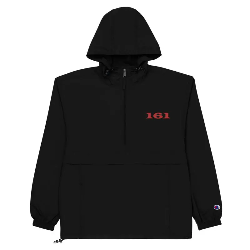 161 Red Embroidered Champion Packable Jacket