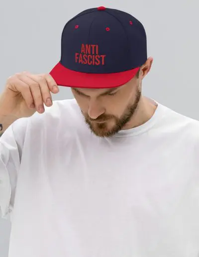 Anti-Fascist Red Snapback Hat