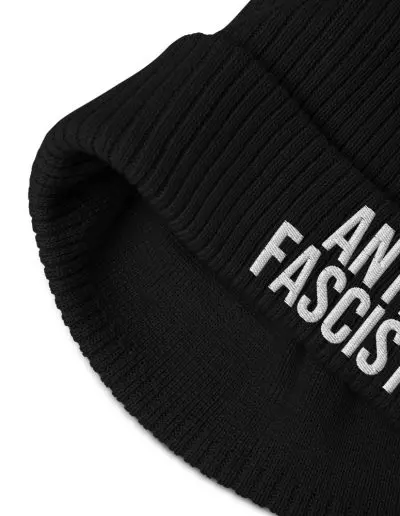 Anti-Fascist Organic Ribbed Beanie