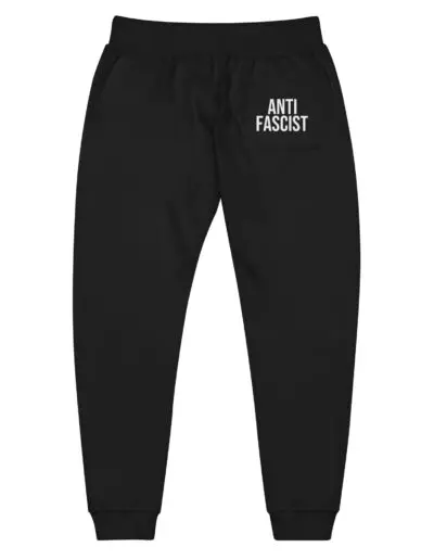 Anti-Fascist Unisex Fleece Joggers Tracksuit Bottoms