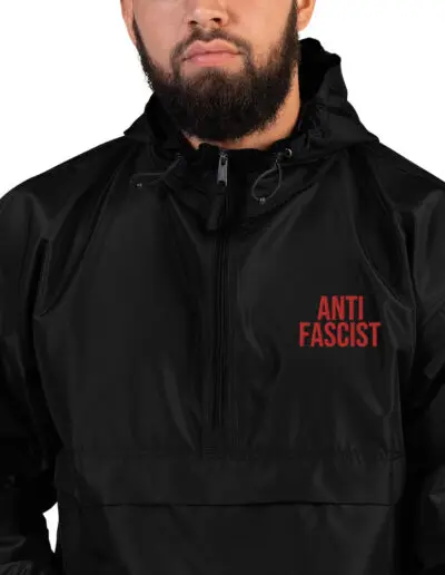 Anti-Fascist Red Champion Packable Jacket