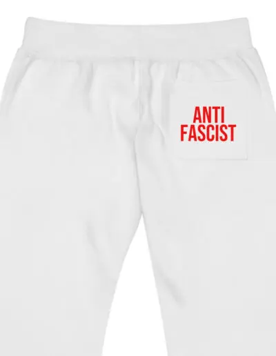 Anti-Fascist Red Unisex Fleece Joggers Tracksuit Bottoms