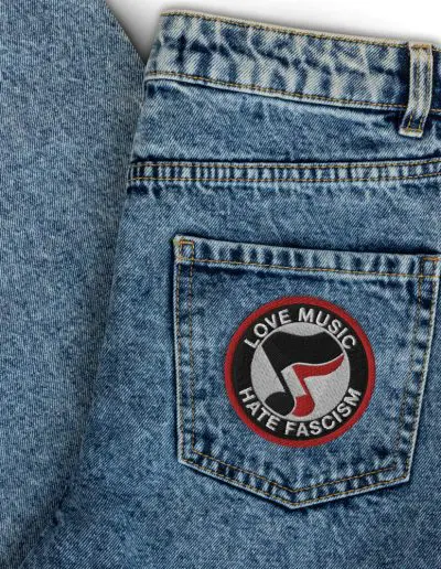 Love Music Hate Fascism Embroidered Patches