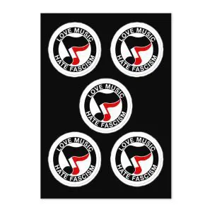 Love Music Hate Fascism Sticker Sheet