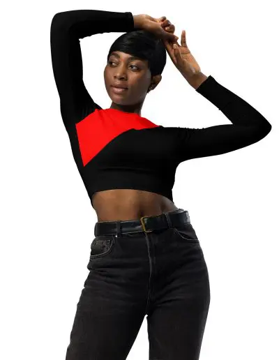 Anarcho-Syndicalism Recycled Long-sleeve Crop Top