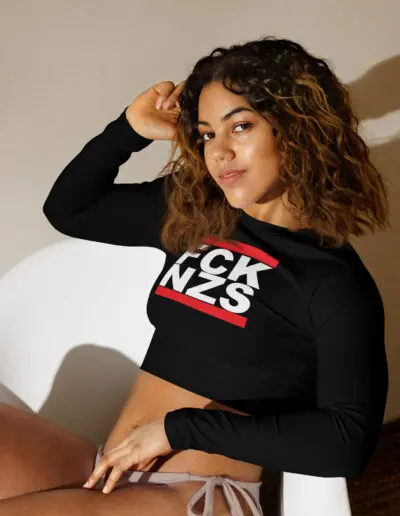 FCK NZS Recycled Long-sleeve Crop Top