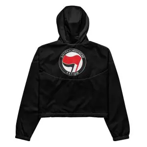 Antifa Antifaschistische Aktion Flag Women’s Cropped Windbreaker