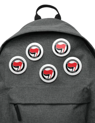 Antifa Antifaschistische Aktion Flag Set of Pin Buttons