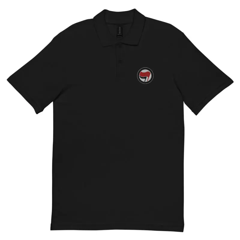 Antifa Antifaschistische Aktion Flag Unisex Pique Polo Shirt