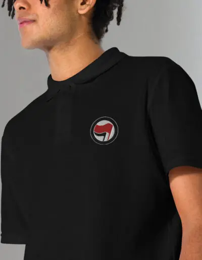 Antifa Antifaschistische Aktion Flag Unisex Pique Polo Shirt