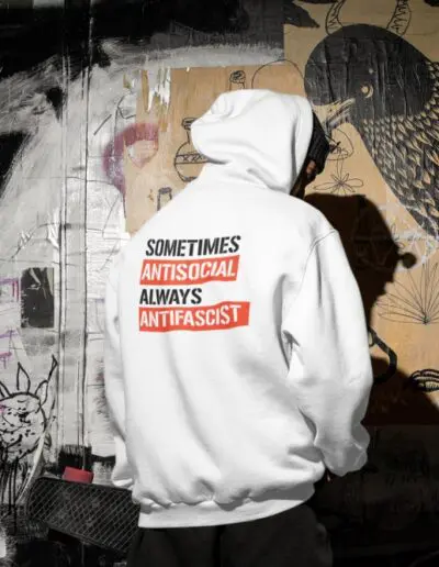 Sometimes Antisocial Always Antifascist Premium Eco Hoodie