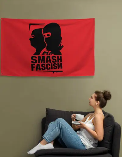 Smash Fascism Antifa Flag