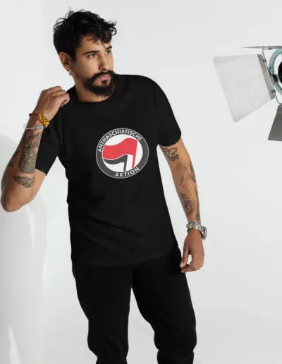 Antifa Antifaschistische Aktion Flag Men’s Premium Heavyweight T-shirt