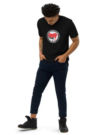 Antifa Antifaschistische Aktion Flag Men’s Premium Heavyweight T-shirt