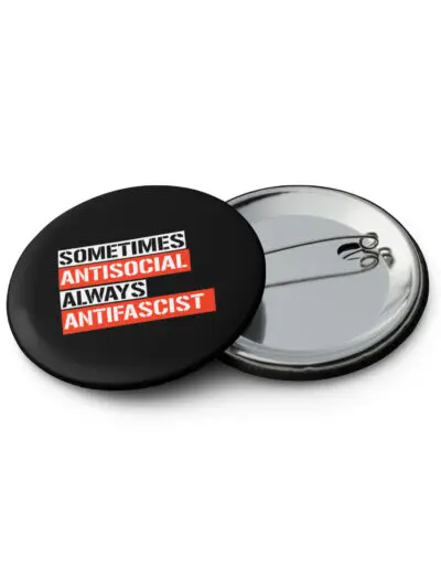 Sometimes Antisocial Always Antifascist Set of Pin Buttons