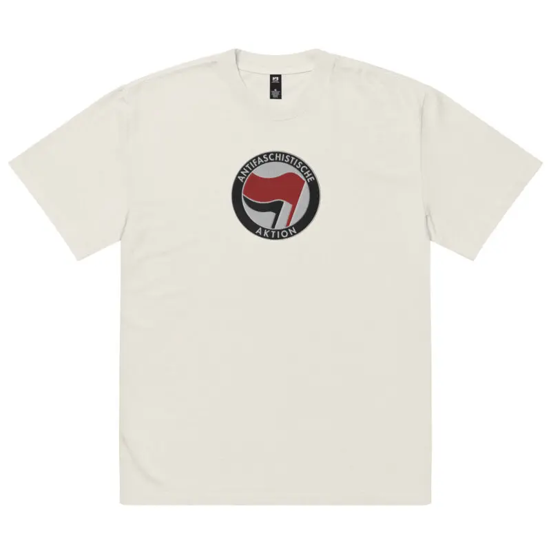 Antifa Antifaschistische Aktion Flag Oversized Faded T-shirt