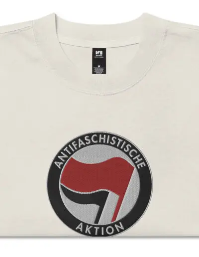 Antifa Antifaschistische Aktion Flag Oversized Faded T-shirt