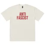 Antifascist Red Oversized Faded T-shirt