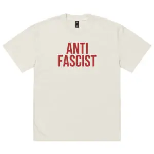 Anti-Fascist Red Oversized Faded T-shirt