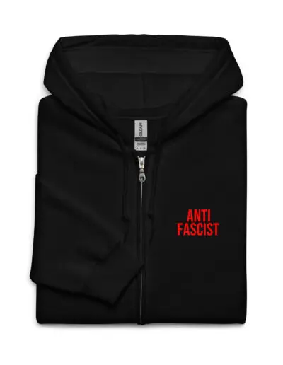 Anti-Fascist Antifa Red Unisex Heavy Blend Zip Hoodie