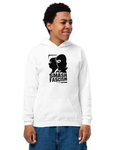 Smash Fascism Antifa Kids Heavy Blend Hoodie