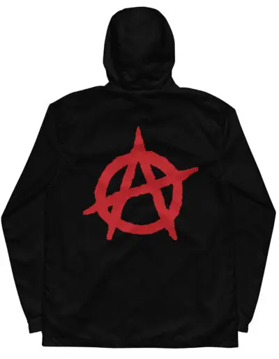 Anarchy Red Anarchist Symbol Men’s Windbreaker