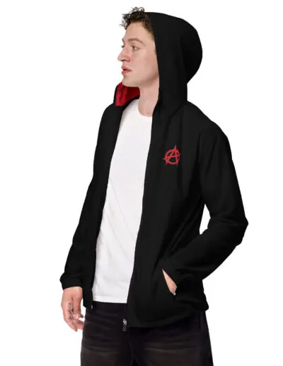 Anarchy Red Anarchist Symbol Men’s Windbreaker