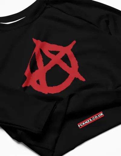 Anarchy Red Anarchist Symbol Recycled Long-sleeve Crop Top