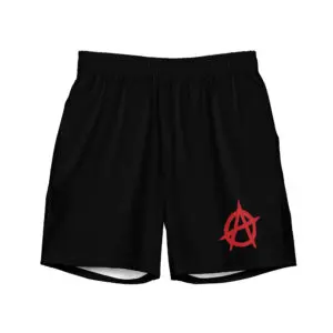 Anarchy Red Anarchist Symbol Men's Swim Trunks