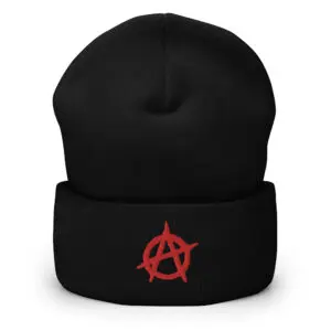 Anarchy Red Anarchist Symbol Cuffed Beanie