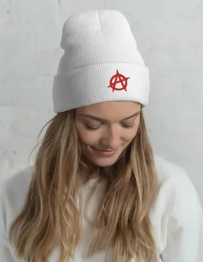 Anarchy Red Anarchist Symbol Cuffed Beanie