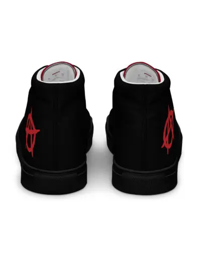 Anarchy Red Anarchist Symbol Men’s High Top Canvas Shoes