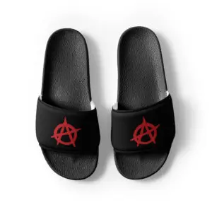 Anarchy Red Anarchist Symbol Men’s Slides