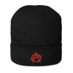 Anarchy Red Anarchist Symbol Organic Ribbed Beanie