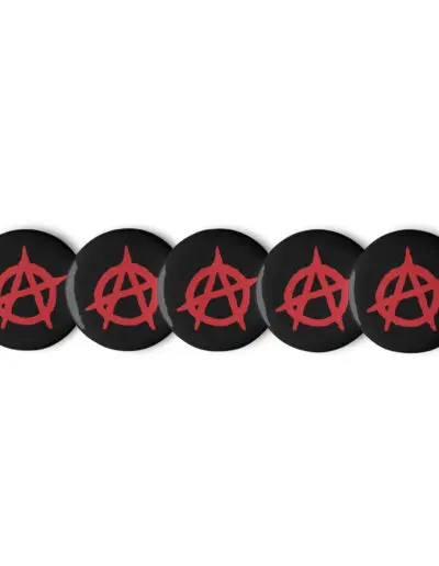 Anarchy Red Anarchist Symbol Set of Pin Buttons