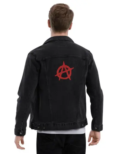 Anarchy Red Anarchist Symbol Unisex Denim Jacket