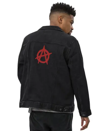 Anarchy Red Anarchist Symbol Unisex Denim Jacket