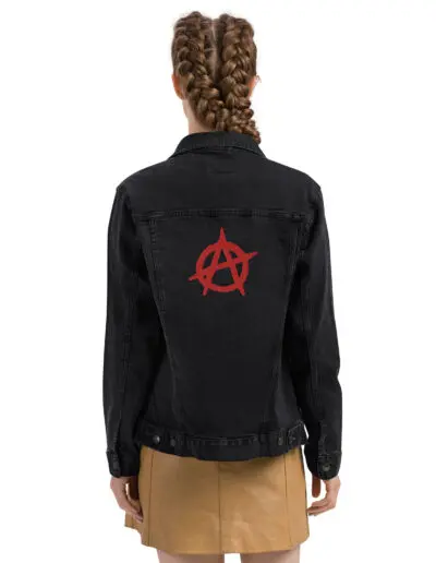 Anarchy Red Anarchist Symbol Unisex Denim Jacket