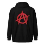 Anarchy Red Anarchist Symbol Unisex Zip Hoodie