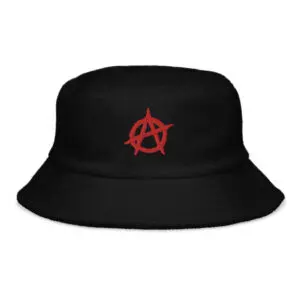 Anarchy Red Anarchist Symbol Terry Cloth Bucket Hat