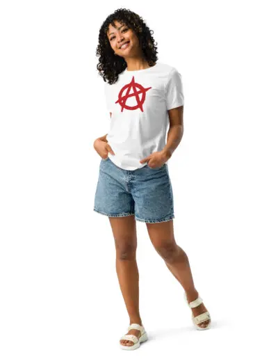 Anarchy Red Anarchist Symbol Women's Relaxed T-Shirt