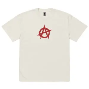 Anarchy Red Anarchist Symbol Oversized Faded T-shirt