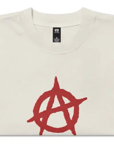 Anarchy Red Anarchist Symbol Oversized Faded T-shirt