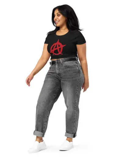 Anarchy Red Anarchist Symbol Women’s Crop Top