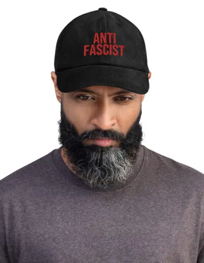 Anti-Fascist Red Corduroy Hat