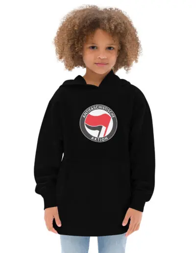 Antifa Antifaschistische Aktion Flag Kids Fleece Hoodie