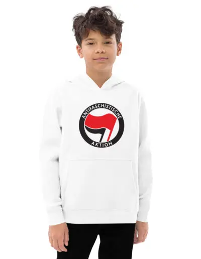 Antifa Antifaschistische Aktion Flag Kids Fleece Hoodie