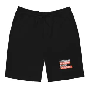 Sometimes Antisocial Always Antifascist Men's Fleece Shorts