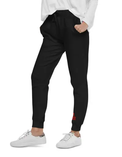 Anti-Fascist Red Unisex Fleece Joggers Tracksuit Bottoms