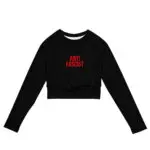 Antifascist Red Recycled Long-sleeve Crop Top